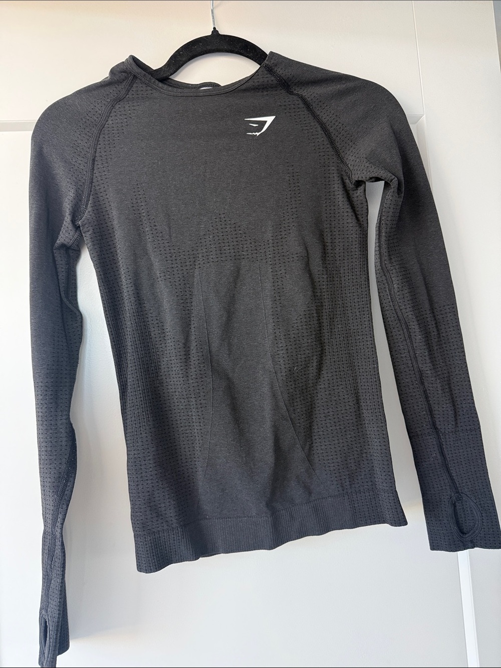 Gymshark Black Vital Seamless Long Sleeve Training Top